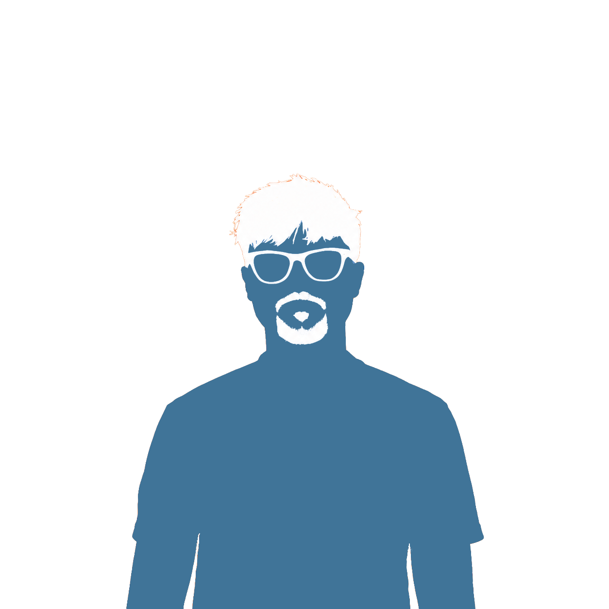 Silhouette of Thayne standing calm, hands by his side