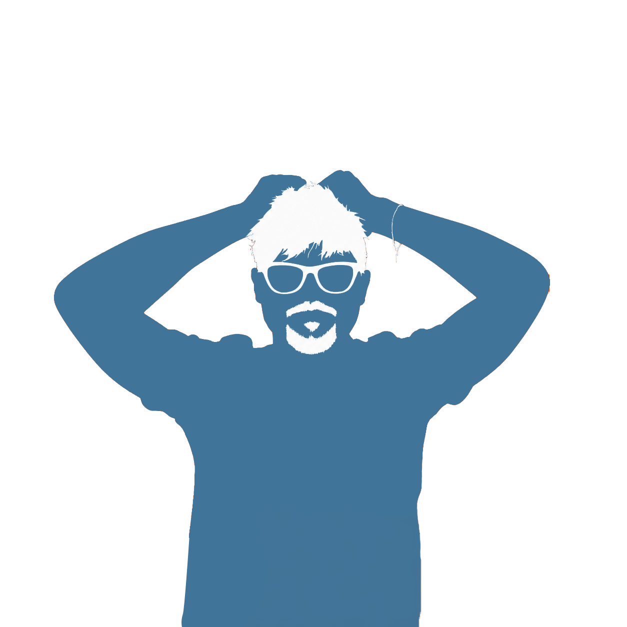 Silhouette of Thayne holding his head, overwhelmed